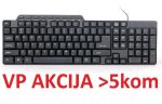 Udobna za kucanje Tastatura pune veličine 111-tastera standardna tastatura +9 praktičnih multimedijalnih tastera za internet i muziku Boja: crna Dimenzije: 410x133x23mm Težina: 420g Dužina kabla: 130cm