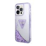 Futrola GUESS Liquid Glitter With Translucent Triangle Logo za Iphone 14 Pro roze Full ORG (GUHCP14LLFCTPU)