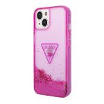 Futrola GUESS Liquid Glitter Triangle Hard za Iphone 14 Translucent Fuschia Full ORG (GUHCP14SLFCTPF)