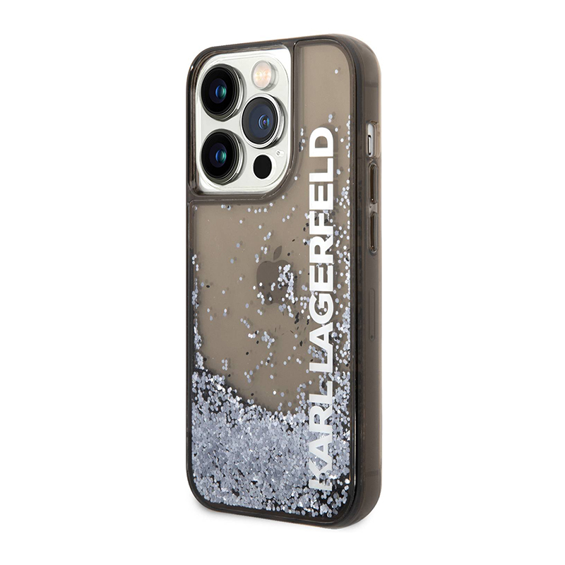 Futrola Karl Lagerfeld Liquid Glitter Elong za Iphone 14 Pro Max crna Full ORG (KLHCP14XLCKVK)