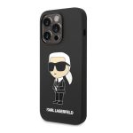 Futrola silikon Karl Lagerfeld NFT Ikonik Hard Case za Iphone 14 Pro crna Full ORG (KLHCP14LSNIKBC)