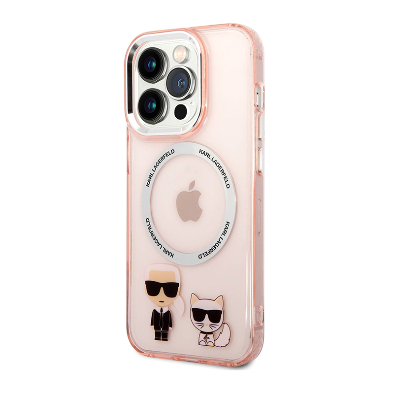 Futrola Karl Lagerfeld Magsafe With Ring za Iphone 14 Pro Max pink Full ORG (KLHMP14XHKCP)