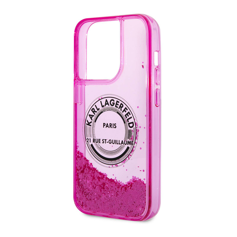 Futrola Karl Lagerfeld Liquid Glitter RSG Hard za Iphone 14 Pro Max pink Full ORG (KLHCP14XLCRSGRF)