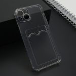 Futrola TRANSPARENT CARD POCKET za iPhone 15 Plus (6.7) siva