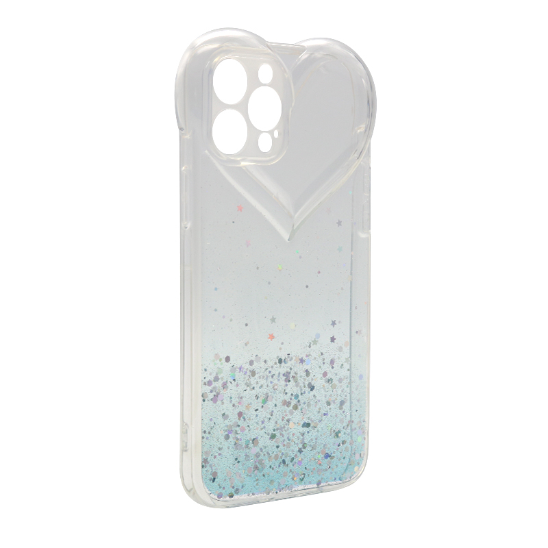 Futrola Sparkly Heart za iPhone 12 Pro Max (6.7) mint