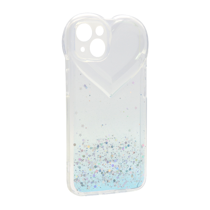 Futrola Sparkly Heart za iPhone 13 (6.1) mint