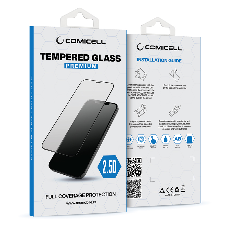 Folija za zastitu ekrana GLASS 2.5D za Iphone 13/13 Pro/14 (6.1) crna