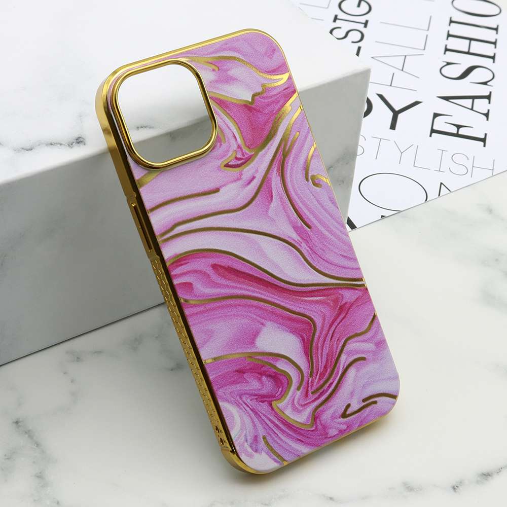 Futrola MARBLE za iPhone 15 (6.1) roze