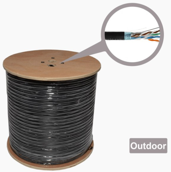 CAT5E UTP LAN OUTDOOR CABLE WITH 1.2MM STEEL MESSENGERSOLID 24AWG/ 0.51MM 0.51 CCA 305M PVC(LIGHT GREY)+PE(BLACK) WOOD DRUMUPC-5290ME-SOL-OUT CAT5E UTP LAN CABLE MSG PVC/PE (CCA) SOLID AWG24/0.51MMCABLEXPERT CE ISO/IEC 11801 001M