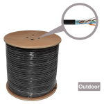 CAT6 UTP LAN OUTDOOR CABLE WITH 1.2MM STEEL MESSENGERSOLID 23AWG/ 0.57 CCA 305M PE(BLACK) + WOOD DRUMCABLEXPERT CAT6 UTP LAN OUTDOOR CABLE WITH STEEL MESSENGER