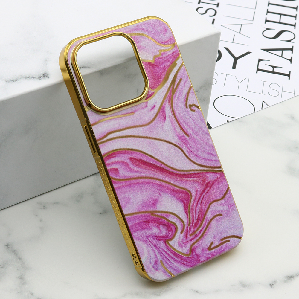 Futrola MARBLE za iPhone 15 Pro (6.1) roze