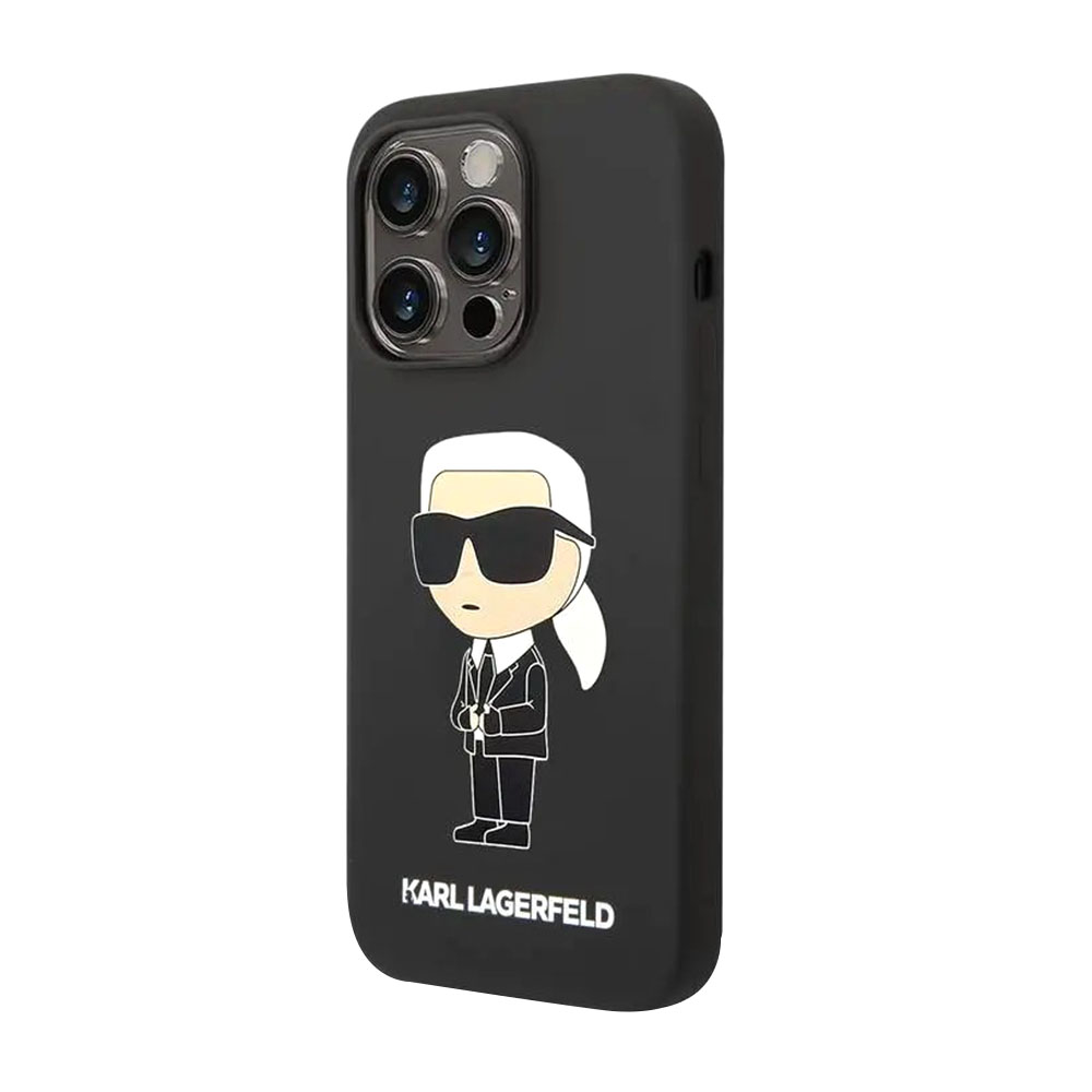 Futrola Karl Lagerfeld Liquid Silicone Case Ikonik Nft za iPhone 15 Pro (6.1) crna Full ORG (KLHCP15LSNIKBCK)