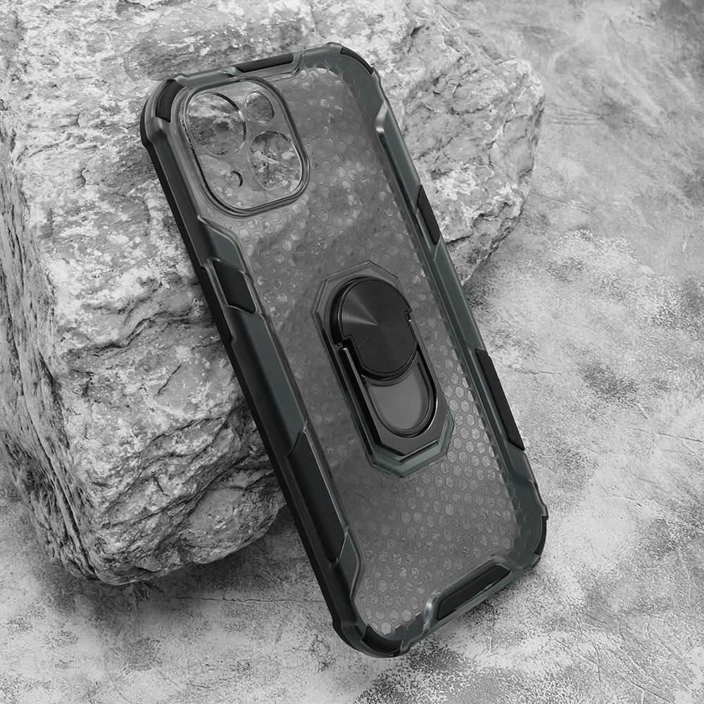 Futrola DEFENDER RING CLEAR za iPhone 15 (6.1) crna
